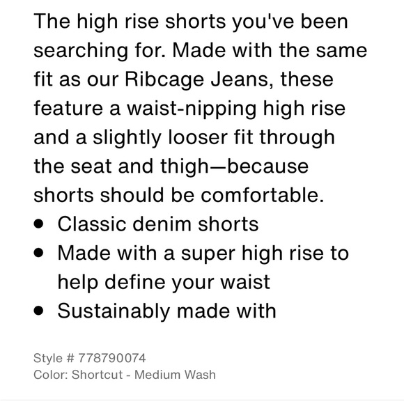 $15 ALL SHORTS ⭐️ Levi’s Ribcage short in Shortcut - medium wash - Picture 4 of 7